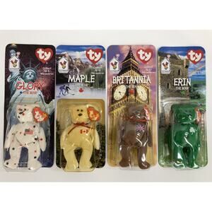 McDonald’s Happy Meal Ty Beanie Babies 1999 International Bear Bundle (4pcs)